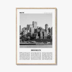 Brooklyn Print Black and White No 2, Brooklyn Wall Art, Brooklyn Poster, Brooklyn Photo, New York, USA, United States, North America