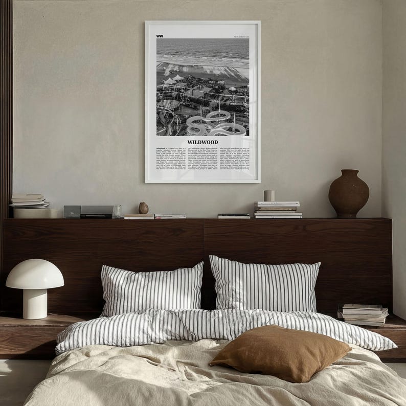 Wildwood Poster Print Black and White, New Jersey Travel Wall Art, Coastal Amusement Decor image 4