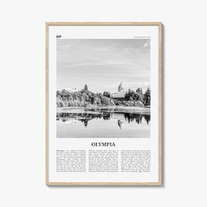 Olympia Print Black and White No 2, Olympia Wall Art, Olympia Poster, Olympia Photo, Olympia Wall Décor, Washington State, USA United States