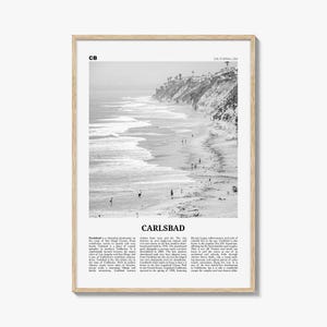 Carlsbad Print Black and White No 1, Carlsbad Wall Art, Carlsbad Poster, Carlsbad Photo, Carlsbad, California, USA, United States