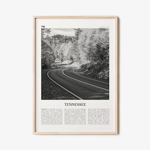 Tennessee Print Black and White No 2, Tennessee Wall Art, Tennessee Poster, Tennessee Photo, Tennessee Wall Décor, Tennessee Map