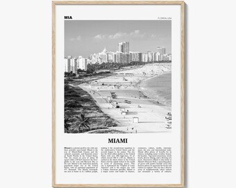 Miami Print Schwarzweiß Nr. 1, Miami Wandkunst, Miami Poster, Miami Foto, Miami Wanddekor, Miami Beach, Florida, USA, Vereinigte Staaten