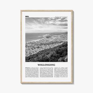 Wollongong Print Black and White, Wollongong Wall Art, Wollongong Poster, Wollongong Photo, New South Wales, Australia, Oceania