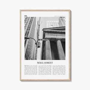 Wall Street Print schwarzweiß, Wall Street Wandkunst, Wall Street Poster, Wall Street Foto, Wall Street Dekor, Manhattan, New York, USA