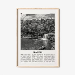 Alabama Print Black and White No 1, Alabama Wall Art, Alabama Poster, Alabama Photo, Alabama Wall Décor, Alabama Map, United States