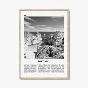 Impression du Portugal noir et blanc n° 3, art mural Portugal, affiche du Portugal, photo du Portugal, décoration murale du Portugal, carte du Portugal,