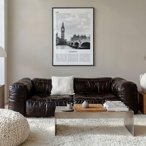 London Poster Print Black and White, Big Ben Photo, UK Wall Art image 5