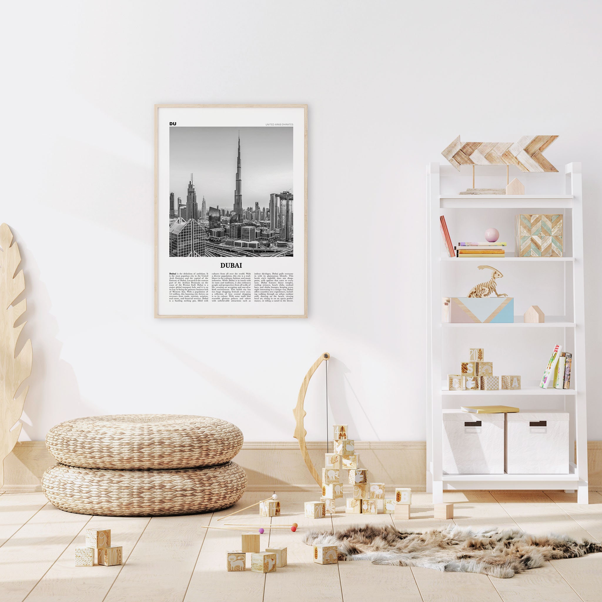 Dubai Print Black and White Skyline Dubai Wall Art Dubai Etsy