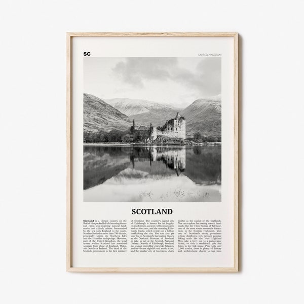 Scotland Print Black and White, Scotland Wall Art, Scotland Poster, Scotland Photo, UK, United Kingdom, Britain, Edinburgh, Glasgow, Europe