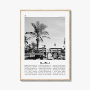 Florida Print Black and White No 1, Florida Wall Art, Florida Poster, Florida Photo, Florida Wall Decor, USA, United States, North America