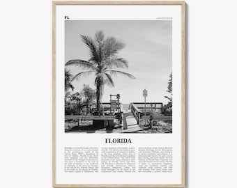 Florida Print Black and White No 1, Florida Wall Art, Florida Poster, Florida Photo, Florida Wall Decor, USA, United States, North America