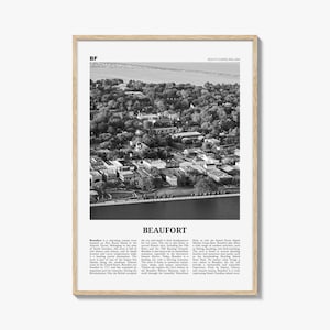 Beaufort Print Black and White South Carolina, Beaufort Wall Art, Beaufort Poster, Beaufort Photo, Beaufort Wall Décor, Beaufort Map