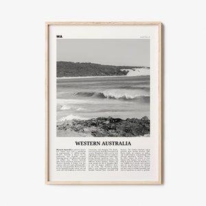 Western Australia Print Black and White, Western Australia Wall Art, Western Australia Poster, Western Australia Photo