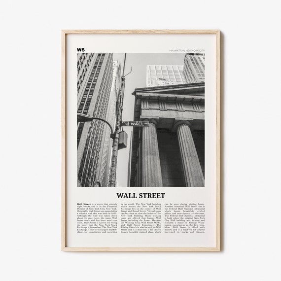 Wall Street Print Black and White Wall Street Wall Art Wall Etsy
