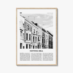 Notting Hill Print Schwarzweiß, Notting Hill Wandkunst, Notting Hill Poster, Notting Hill Foto, London, England Großbritannien Europa