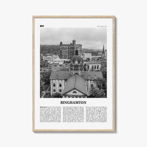 Binghamton Print Black and White, Binghamton Wall Art, Binghamton Poster, Binghamton Photo, Binghamton Map, Binghamton Wall Decor, New York