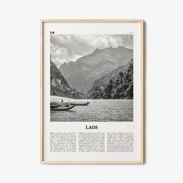 Laos Print Black and White No 1, Laos Wall Art, Laos Poster, Laos Photo, Laos Wall Decor, Lāo, Lao People's, Vientiane, Asia