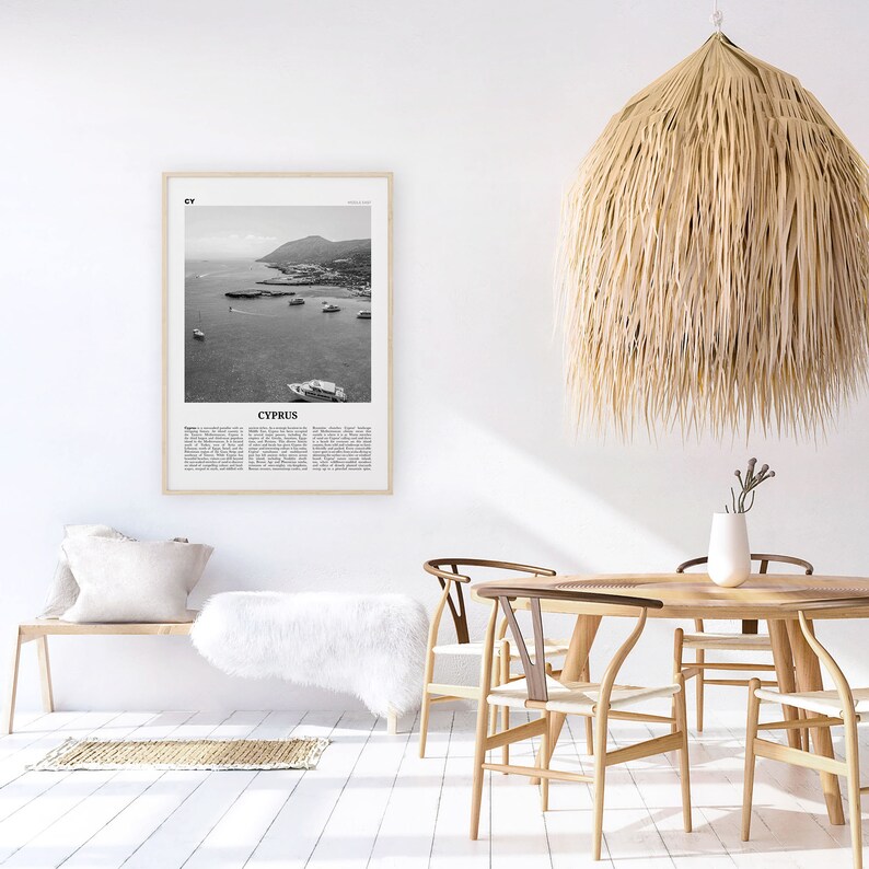 Cyprus Print Black and White Cyprus Wall Art Cyprus Poster Etsy