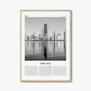 Chicago Print Black and White No 2, Chicago Wall Art, Chicago Poster, Chicago Photo, Chicago Decor, Illinois, USA, United States