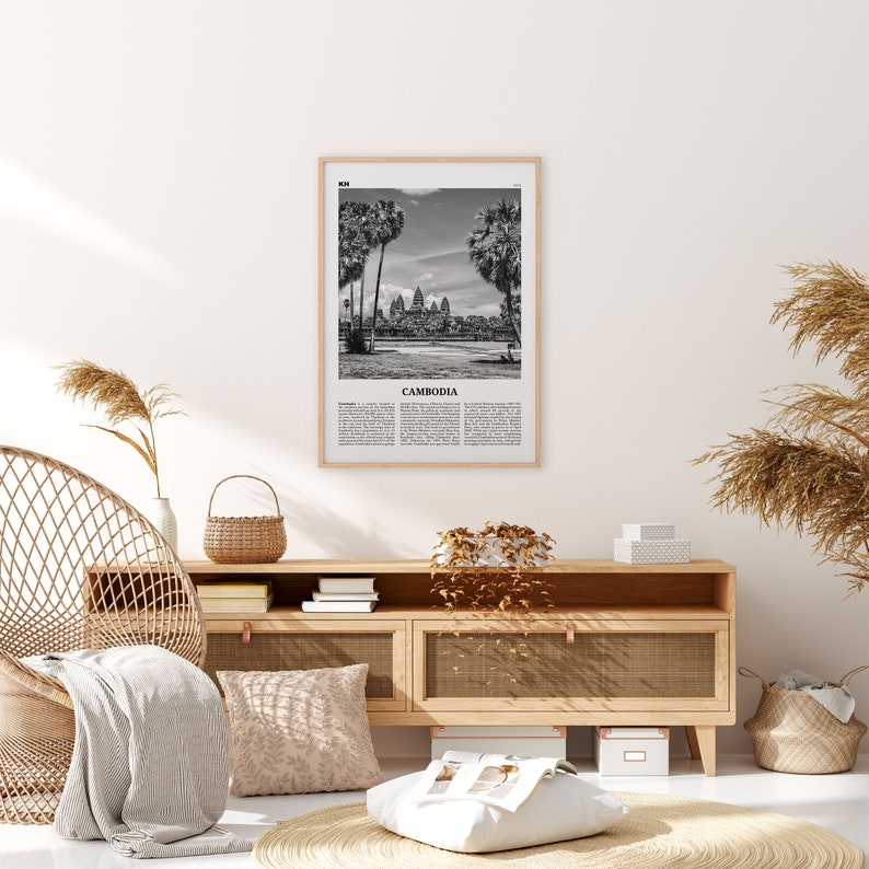 Asia Cambodia Poster Phnom Cambodia Print Black and White Cambodge Cambodia Photo Cambodia Decor Kampuchea Penh Cambodia Wall Art