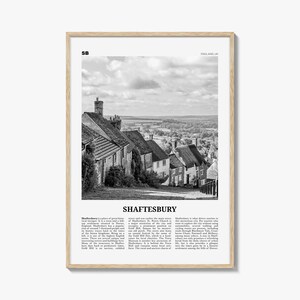 Shaftesbury afdrukken zwart-wit, kunst aan de muur Shaftesbury, poster Shaftesbury, foto Shaftesbury, kaart Shaftesbury, Engeland, Verenigd Koninkrijk, Verenigd Koninkrijk