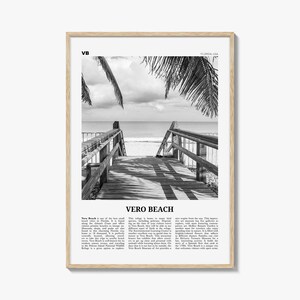 Vero Beach-afdruk zwart-wit, Vero Beach-muurkunst, Vero Beach-poster, Vero Beach-foto, Vero Beach-decor, Vero Beach-kaart, Florida, VS