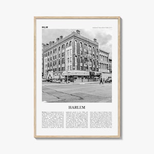 Harlem Print Black and White, Harlem Wall Art, Harlem Poster, Harlem Photo, Harlem Wall Décor, NYC, New York, USA, United States