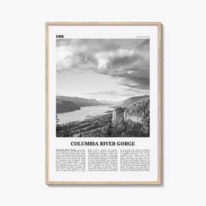 Columbia River Gorge Druck Schwarzweiß, columbianische Fluss Schlucht Wandkunst, columbianische Fluss Schlucht Poster, columbianische Fluss Schlucht Foto