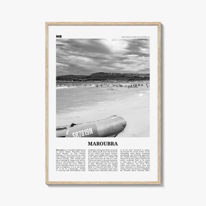 Maroubra Print Schwarz und Weiß, Maroubra Wandkunst, Maroubra Poster, Maroubra Foto, Maroubra Karte, Maroubra Dekor, New South Wales, Australien