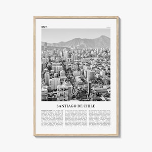 Santiago de Chile Print Black and White, Santiago Wall Art, Santiago Poster, Santiago Photo, Chile, Santiago de Chile, South America