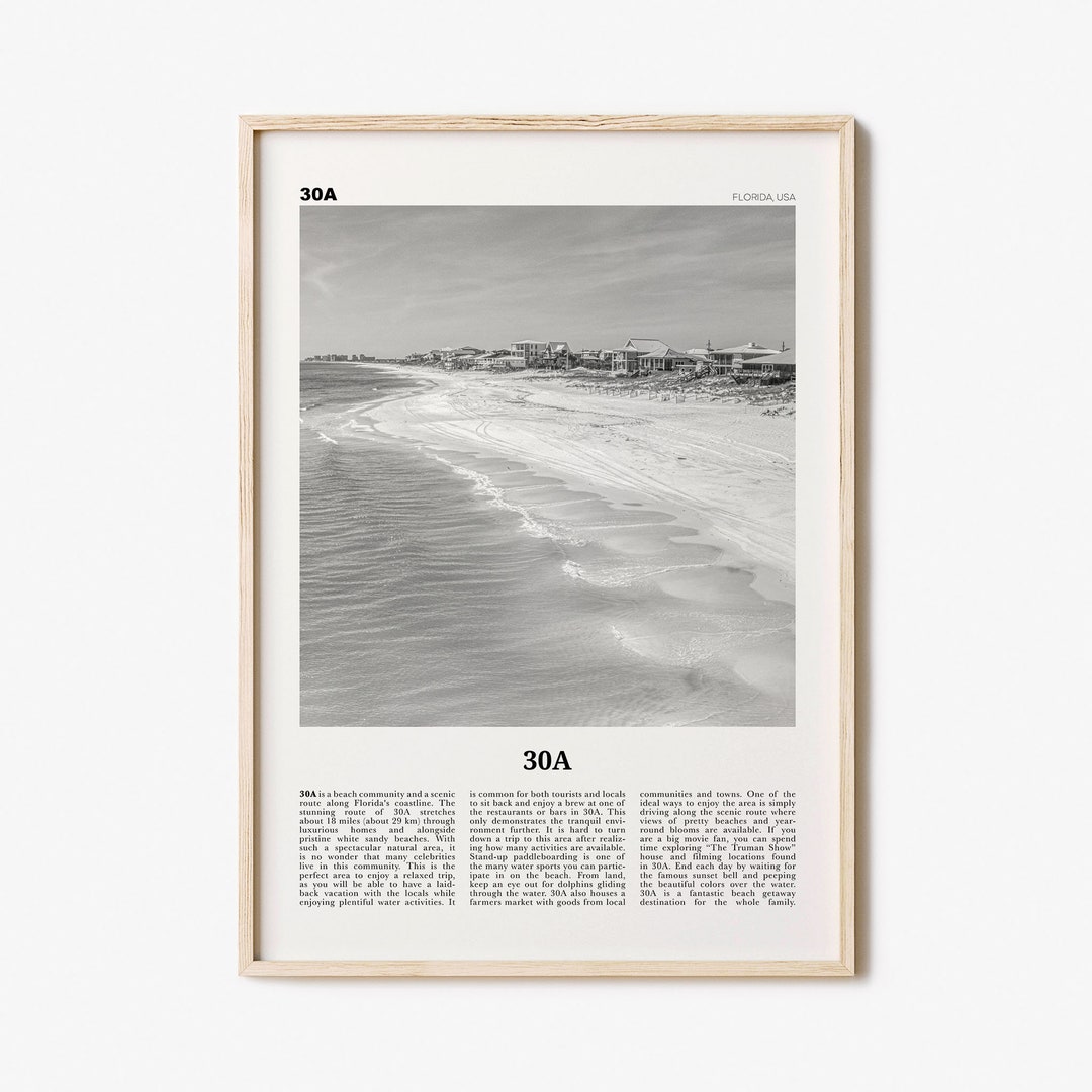 30A Print Black and White, 30A Wall Art, 30A Poster, 30A Photo, 30A ...
