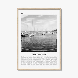 Essex County Print Black and White, Essex County Wall Art, Essex County Poster, Essex County Photo, Essex County Wall Décor, Essex Map