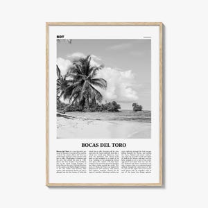Bocas del Toro Impresión Blanco y Negro, Bocas del Toro Wall Art, Cartel de Bocas del Toro, Foto de Bocas del Toro, Decoración de Bocas del Toro, Panamá
