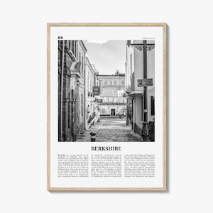 Berkshire Print Black and White, Berkshire Wall Art, Berkshire Poster, Berkshire Photo, Berkshire Map, England, UK, United Kingdom
