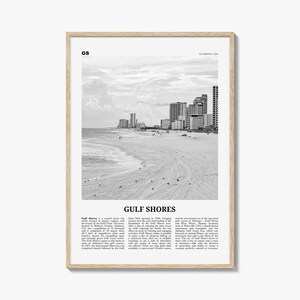 Gulf Shores print zwart-wit, Gulf Shores muurkunst, Gulf Shores poster, Gulf Shores foto, Gulf Shores wanddecoratie, Alabama, VS