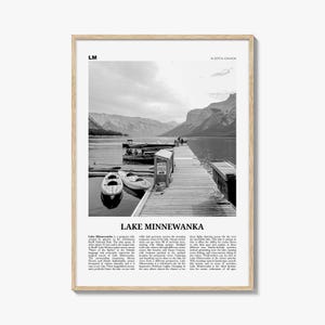 Lake Minnewanka Print Black and White, Lake Minnewanka Wall Art, Lake Minnewanka Poster, Lake Minnewanka Photo, Lake Minnewanka Wall Décor