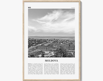 Moldova Poster Print Black and White, Eastern Europe Travel Wall Art, Countryside Photography