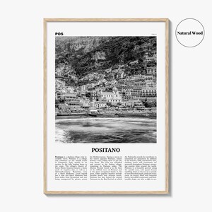 Positano Poster Print Black and White, Italy Travel Wall Art, Amalfi Coast Decor image 6