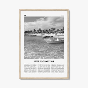 Puerto Morelos Print Black and White, Puerto Morelos Wall Art, Puerto Morelos Poster, Puerto Morelos Photo, Puerto Morelos Décor, Mexico