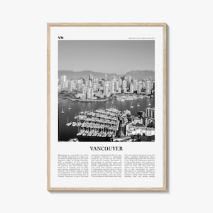 Vancouver Print Black and White Canada No 1, Vancouver Wall Art, Vancouver Poster, Vancouver Photo, British Columbia, North America