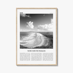 New South Wales Print Black and White, New South Wales Wall Art, New South Wales Poster, New South Wales Photo, Australia