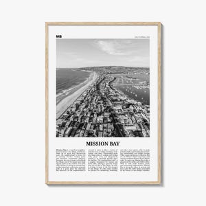 Mission Bay Print Black and White, Mission Bay Wall Art, Mission Bay Poster, Mission Bay Photo, Mission Bay Wall Décor, Mission Bay Map,
