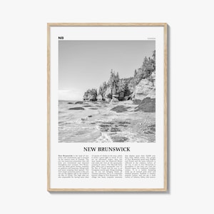 New Brunswick Print Black and White, New Brunswick Wall Art, New Brunswick Poster, New Brunswick Photo, New Brunswick Wall Decor, Canada