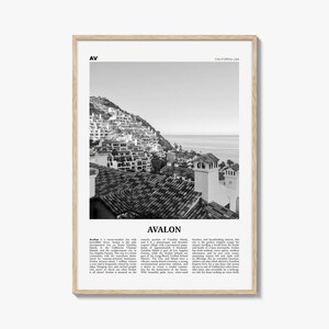 Avalon Print Black and White California, Avalon Wall Art, Avalon Poster, Avalon Photo, Santa Catalina, California, United States