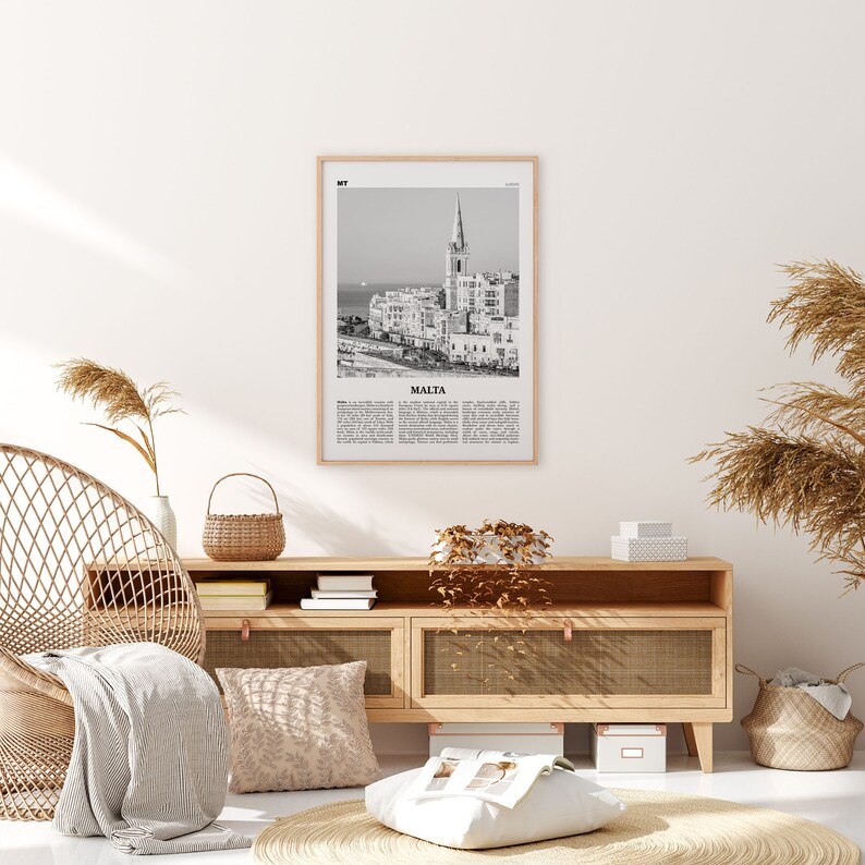 Malta Print Black and White Malta Wall Art Malta Poster Etsy