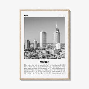 Mobiele print zwart-wit, mobiele muurkunst, mobiele poster, mobiele foto, mobiele wanddecoratie, Alabama, VS, Verenigde Staten