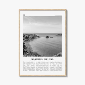 Northern Ireland Print Black and White, Northern Ireland Wall Art, Northern Ireland Poster, UK,  United Kingdom, Tuaisceart Éireann, Belfast