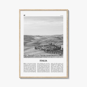 Italië afdrukken zwart-wit, Italië kunst aan de muur, Italië poster, Italië foto, Italië wanddecoratie, Italië kaart, Europa