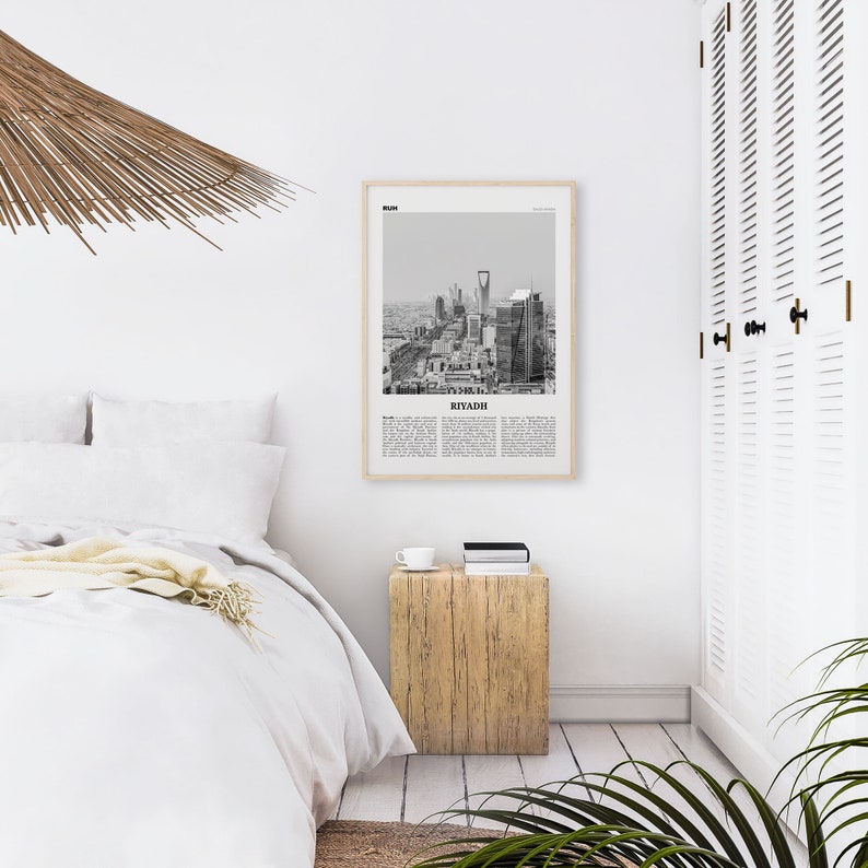 Riyadh Print Black and White Riyadh Wall Art Riyadh Poster Etsy