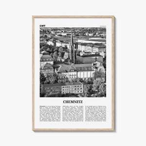 Chemnitz Print Black and White, Chemnitz Wall Art, Chemnitz Poster, Chemnitz Photo, Chemnitz Wall Décor, Chemnitz Map, Germany
